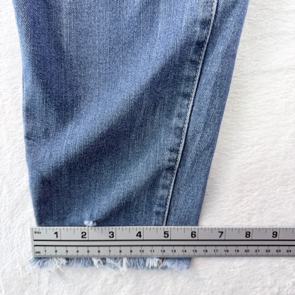 Nicole Miller New York Jeans SOHO High Rise Ankle Skinny Blue Distressed Size 12